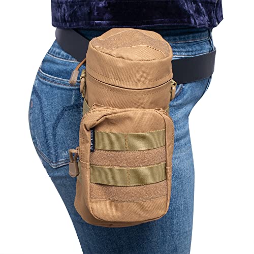 Molle Water Bottle Holder, Tactical Water Bottle Pouch - color: Khaki