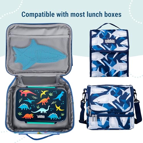 Wildkin Kids Ice Packs (4 Pack) – Slim, Reusable, Keeps Lunch Cool for School/Travel - Shark - color: Shark