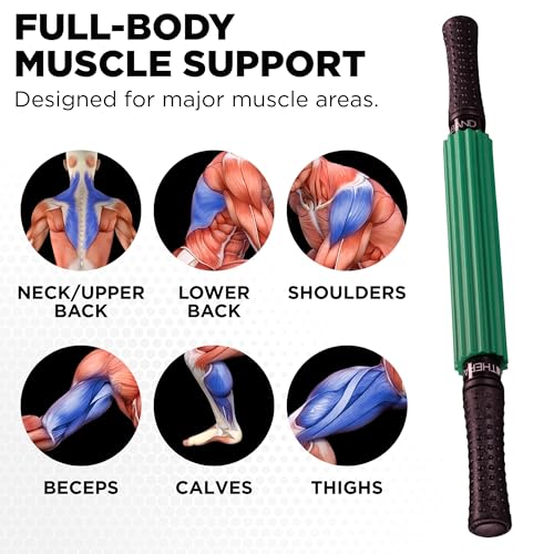 THERABAND Roller Massager, Muscle Massage Tool, Fascia Release, Back, 21" - style: Standard
