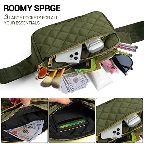 CXWMZY Fashion Fanny Packs for Women & Men, Girls Boys Teens Waist Bag Hip Bum Bag Cute Fanny Pack Casual Bum Bag with Multi-Pockets Adjustable Belts for Disney Traveling Cycling Running (Green) - color: Green