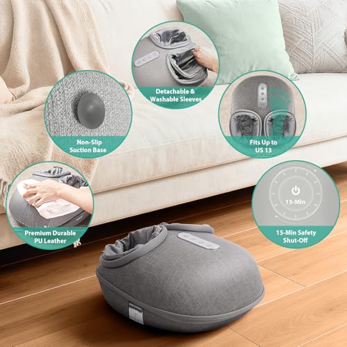 Medcursor Foot Massager with Heat, Shiatsu Deep Kneading [2026 Upgraded] - color: Greige