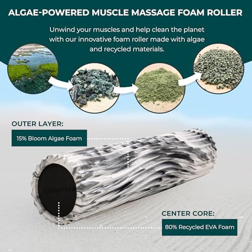 Oceanfoam Soft Tidal Roller - Soft Density Foam Roller (Black Marbled)