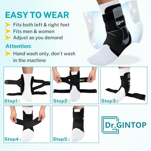 Ankle Brace for Women Men, Foot Brace w/ 2-Side Ankle Stabilizer