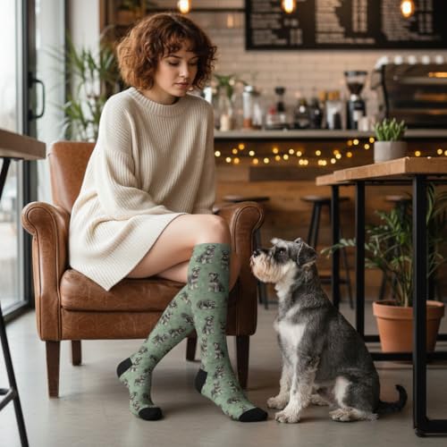Cute Dog Compression Socks Women Men, Dog Lover Gift - color: Schnauzer2