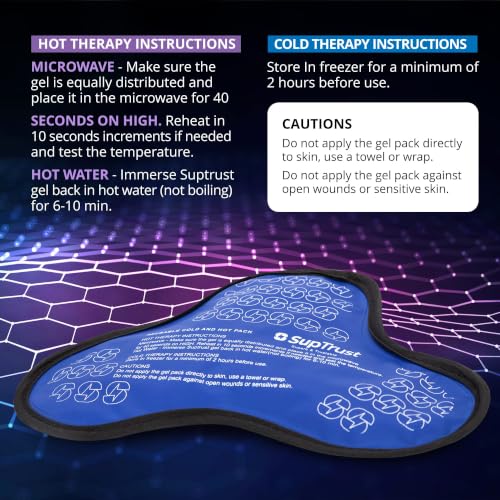 Shoulder Ice Pack for Injuries Reusable: Cold/Hot Therapy Wrap for Rotator Cuff Injuries, Bursitis & Swelling - Gel Ice Pack Reusable Compatible with Suptrust Shoulder Brace for Women and Men