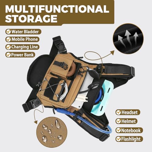 Criuage USA Patent Running Hydration Vest Backpack, Lightweight Chest Pack with 2.0L Water Bladder Bag Daypack for Hiking Running Cycling Race Marathon for Women Men - color: Khaki