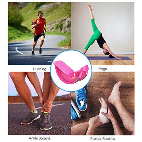Foot Rocker Calf Stretcher Ankle Plantar Board for Achilles Tendonitis, Muscle Stretch, Feet and Shin Splint Pain Relief - Improve Calf Flexibility, Ankle Mobility - Rose