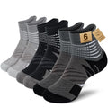 IRAMY Compression Ankle Support Crew Socks Men Women Wicking Plantar Fasciitis Relief Running Hiking Socks 3 Pairs - color: Black+light Grey+dark Grey-6 Packs-0, size: X-Large