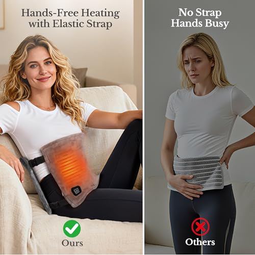 Cordless Heating Pad for Back, Rechargeable Electric Heat Wrap