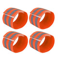 X AUTOHAUX 4 Pcs Reflective Bands for Wrist High Visibility Night Safety Cycling Riding Reflector Tape Straps Bracelet - color: Orange
