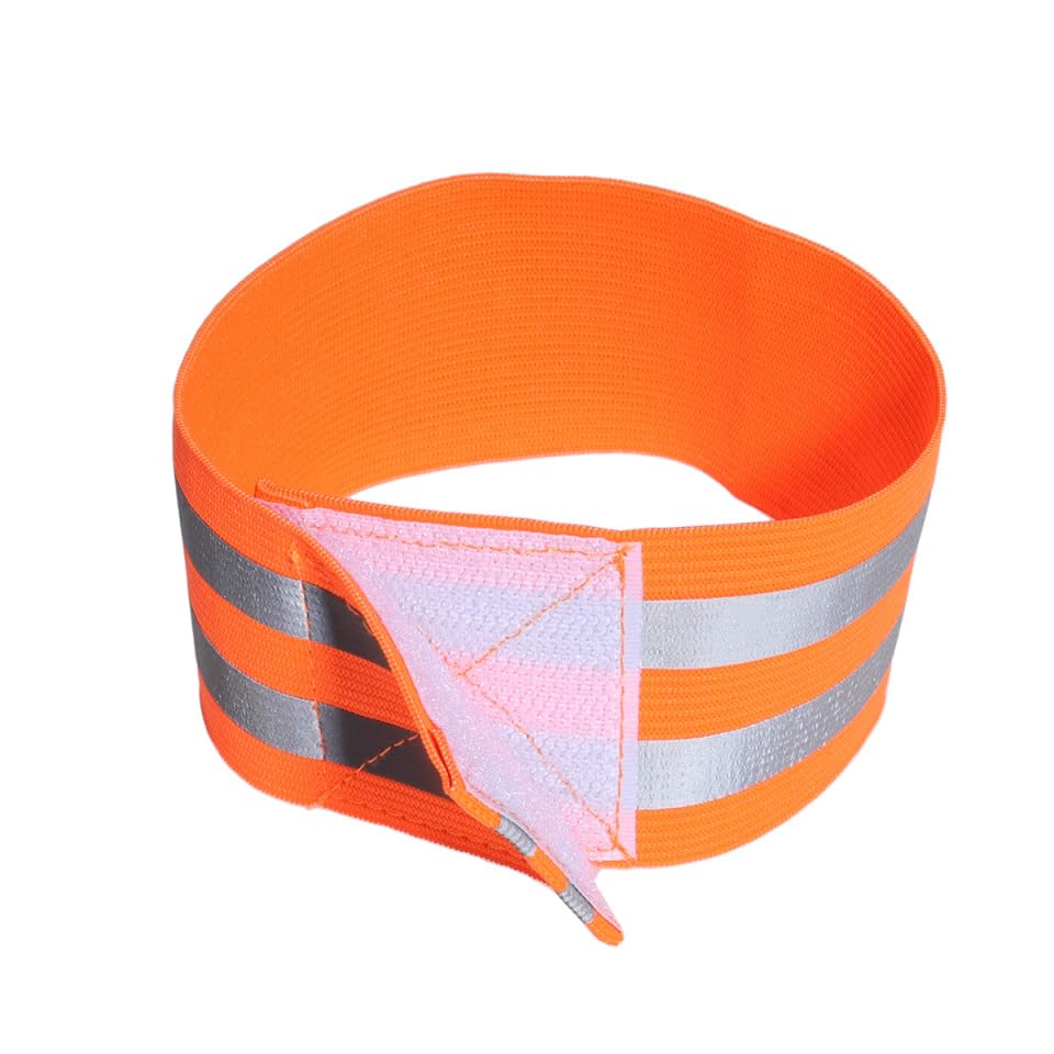 Pair Safety Strap Armband Men’s Bike Safety Gear Vest for Men Reflective Wristbands for High Visibility - color: Orange