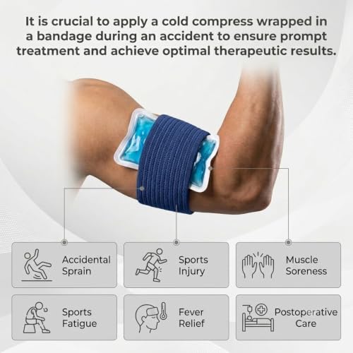 6 Pack Ice Pack Extension Straps - 35"x3" Elastic Wrap for Hot & Cold Packs - color: Blue