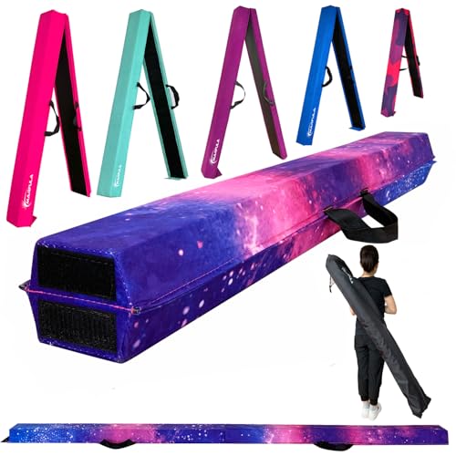 Marfula 6 FT / 8 FT / 9 FT Folding Gymnastics Beam Foam Balance Floor Beam - color: Magic Star, size: 9 Ft