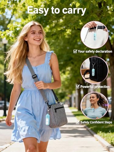 TECKNET Clip-On Personal Alarm with LED Light, USB-C Rechargeable, Blue - color: Blue