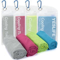 YESLIFE 4-Pack Cooling Towels (40"x 12"), Cooling Neck Wraps, Ice Towel - color: Blue, Grey, Green, Pink