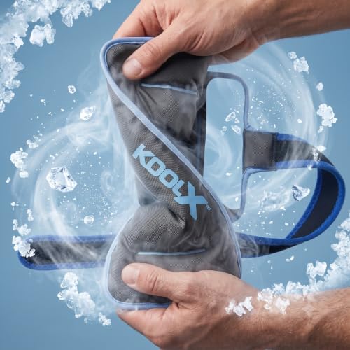2 Pack KoolX Premium Gel Ice Packs for Injuries Reusable, Flexible Cold Wraps with Straps, Soft Plush & Nylon Sides, Extension Strap, Ice Pack for Knee, Back, Shoulder, Elbow & Calf - Medium + Large - size: Medium + Large - Combo Pack