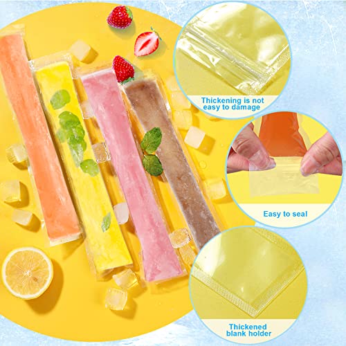FEBSNOW 120 Disposable Ice Popsicle Mold Bags Freezer Tubes With Zip Seals - size: 11"x2"