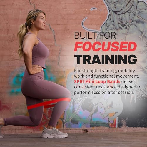 SPRI Mini Loop Bands Kit, Set of 3 - Light, Medium, Heavy Resistance Bands for Lower Body Workouts, Toning Muscles, and Exercise - size: (Pack of 3)