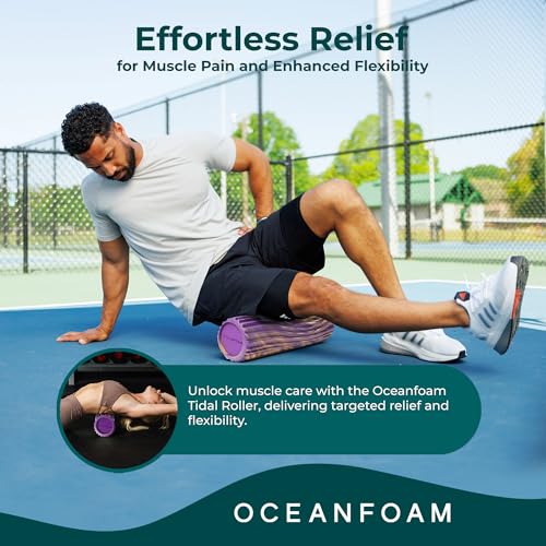 Oceanfoam Tidal Foam Roller for Exercise (Purple, Gold & Natural Marbled)