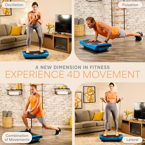 Lifepro Rumblex 4D Vibration Plate Exercise Machine with 7 Training Modes - color: Blue, size: Pro