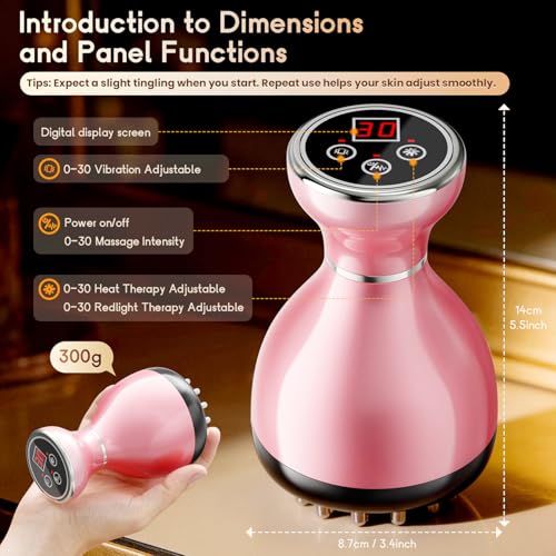 Electric Lymphatic Drainage Massager for Body Anti Cellulite and Thigh - color: Sakura Pink