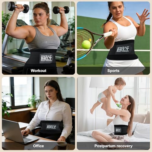 LKV Waist Trainers for Women Belly Fat, Sweat Band for Stomach Weight Loss - size: Large