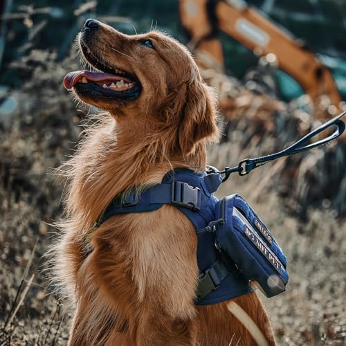 OneTigris Tactical Dog Harness Vest No-Pull Service Dog Vest for Small Dogs - color: Blue, size: XX-Small