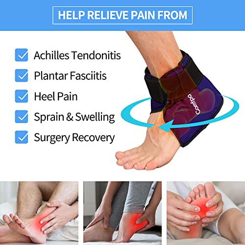 Comfpack Ankle Ice Pack Wrap Heel Ice Pack for Pain Relief, Hot Cold Therapy Cold Pack for Plantar Fasciitis, Achilles Tendonitis, Ankle Sprain, Foot Pain, 2Packs - color: Dark Blue-2 Pack