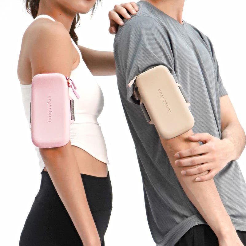 Fangu Fan G-0017 Sports Bag, Armband, Running Pouch, Waterproof, Lightweight, Stain Resistant, Arm Bag, Walking Bag, Gym, Rubber Belt, Washable, Compatible with iPhone and Smartphones, Pink, ワンサイズ