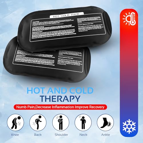 Ice Packs for Injuries Reusable (3-Piece Set) – Hot and Cold Ice Packs for Knee, Reusable Gel Wraps Support, Adjustable Ice Pack Pain Relief for Shoulders, Back Joints Muscles, Knees, Arms and Legs - style: Drak Black