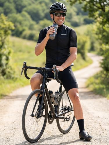 qualidyne Men's Windproof Cycling Vest, Full-Zip, 3 Rear Pockets - color: Black, size: Large