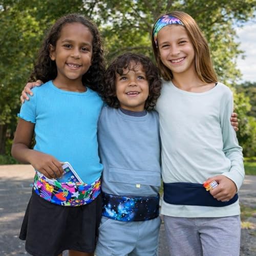 BANDI KIDS Pocket belt for Medical, Sports, Play Comfortable fit Adjustable waist pack, Made In USA - color: Navy