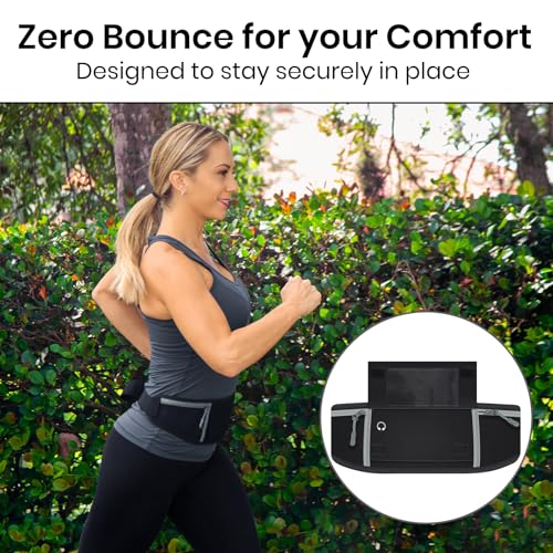 Vive Running Belt Fanny Pack for Women, Men, Kids, Adults, Jogging - color: Gray