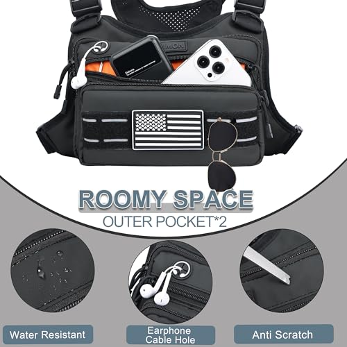 Chest Bag For Men, Outdoor Sports Running Chest Pack, Black