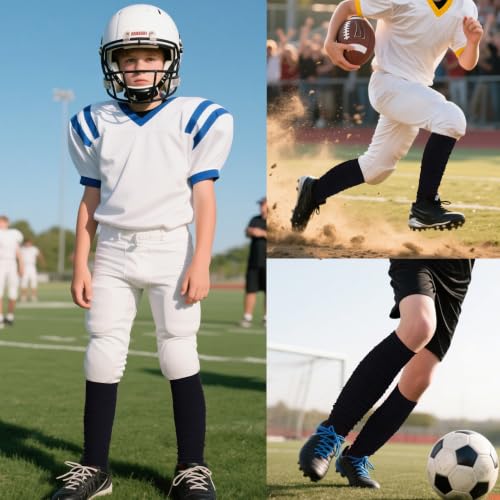 Dxhycc 2 Pairs Scrunch Football Socks Athletic Football Leg Sleeves - color: Black