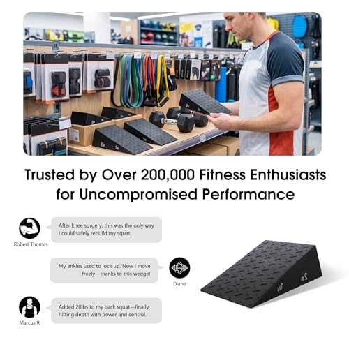 Squat Wedge Block For Deeper Squat: 2200LBS Capacity with Guide & Carry Bag - color: Dark