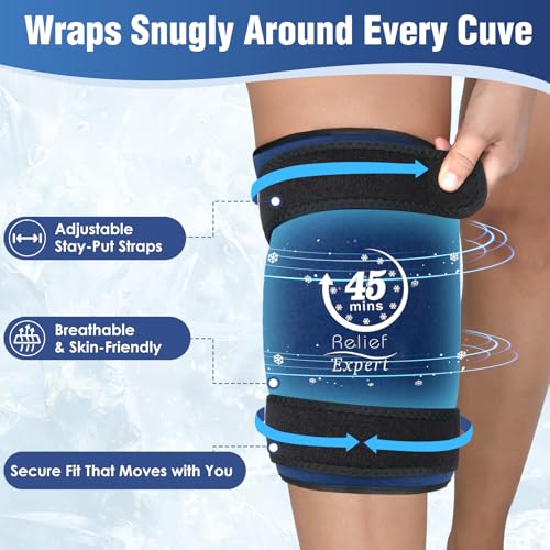 Relief Expert 45-Minute Knee Ice Pack Wrap,Long-Lasting Cold Therapy - style: 1 Pack