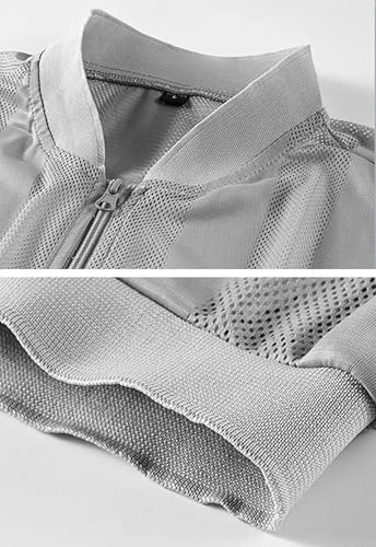 Flygo Men's Summer Casual Lightweight Breathable Mesh Cycling Travel Zip Vest - color: 02 Blue, size: X-Small