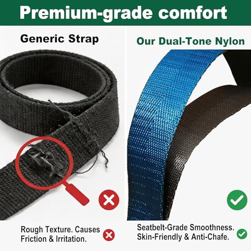 Acozycoo Stretching Strap with Loops for Leg Calf Back Physical Therapy - color: Blue