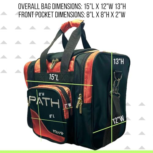 Pyramid Path Pro Deluxe Single Bowling Ball Tote - Holds One Ball, One Pair Shoes Up to Mens 15 - color: Orange