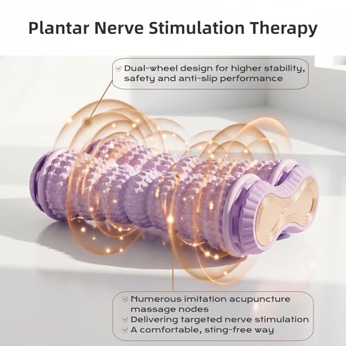 Foot Roller Massager for Plantar Fasciitis Relief, Portable Foot Massager, Eases Foot Pain, Stimulate Plantar Nerves, Enhances Circulation, Anti-Fall Safe Design Kid & Elderly Friendly(Purple) - color: Light Purple