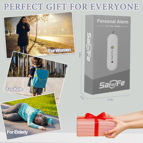 Personal Safety Alarm - Waterproof Rechargeable Security Alarm - 140dB Extra Loud Siren & Strobe Light - Self Defense Keychain - Gift for Women, Teenagers, College Girls, Seniors (White) - color: New White