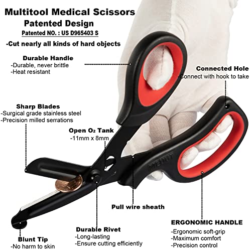 MEUUT Medical Scissors 2-Pack Trauma Shears for Nurses EMT All Purpose