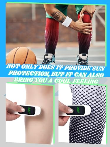 Suhine 6 Pairs Sports Leg Sleeves UV Protect Compression Long Knee Sleeves for Men Women Basketball Football Running Cycling - style: Elegant