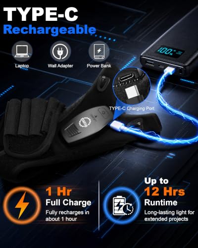 KlikKlak 2-in-1 Rechargeable LED Flashlight Gloves with Magnetic Wristband