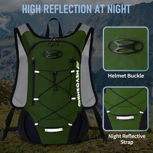 Lightweight Hydration Backpack, Running Backpack with 2L Water Bladder - color: Army Green-2