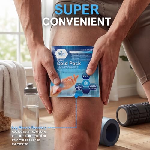 MED PRIDE Instant Ice Bags for Injuries, Disposable First Aid Cold Compress, Swelling, Pain Relief, Sprains, Toothache (5x6 Inch (Pack of 24) Clear) - size: 5 X 6 Inch (Pack of 24)