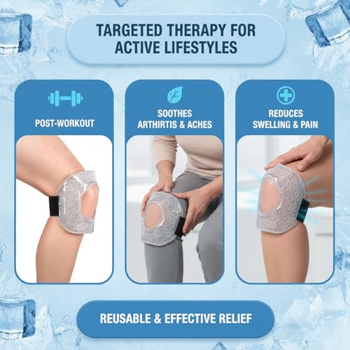 Ice Pack for Knee Injuries,Reusable Hot Cold Therapy Knee Wrap for Joint Pain Arthritis Meniscus Tear, Sprains & Swelling