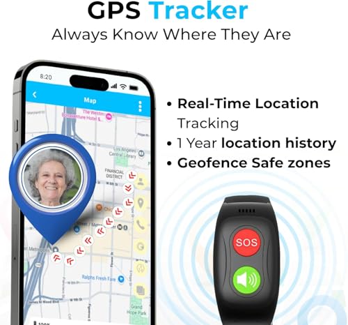 SecuLife SOS Wristband for Seniors with Fall Detection — Alerts Go Direct to Family, No Call Center | One-Button Simplicity, GPS Tracking, Geofencing, 2-Way Calling, Waterproof Medical Alert