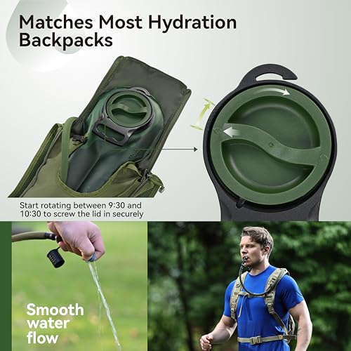 MARCHWAY Ultra Durable TPU Hydration Bladder with Insulated Tube, 2.5L/3L - color: Green, size: 3L
